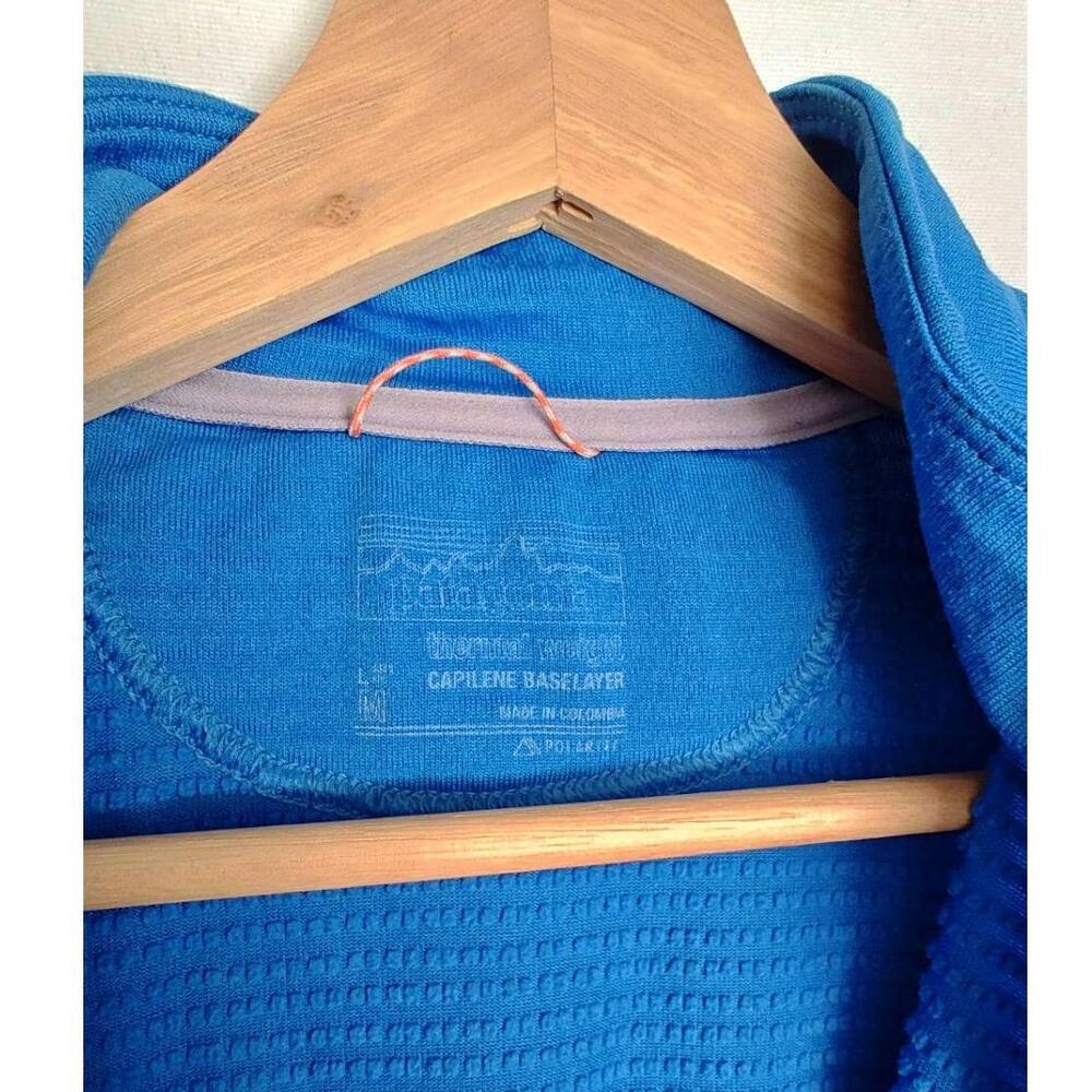 Patagonia Capilene Base Layer Pullover Blue Quarter Zip Thermal Long Sleeve M‎ - Picture 4 of 10